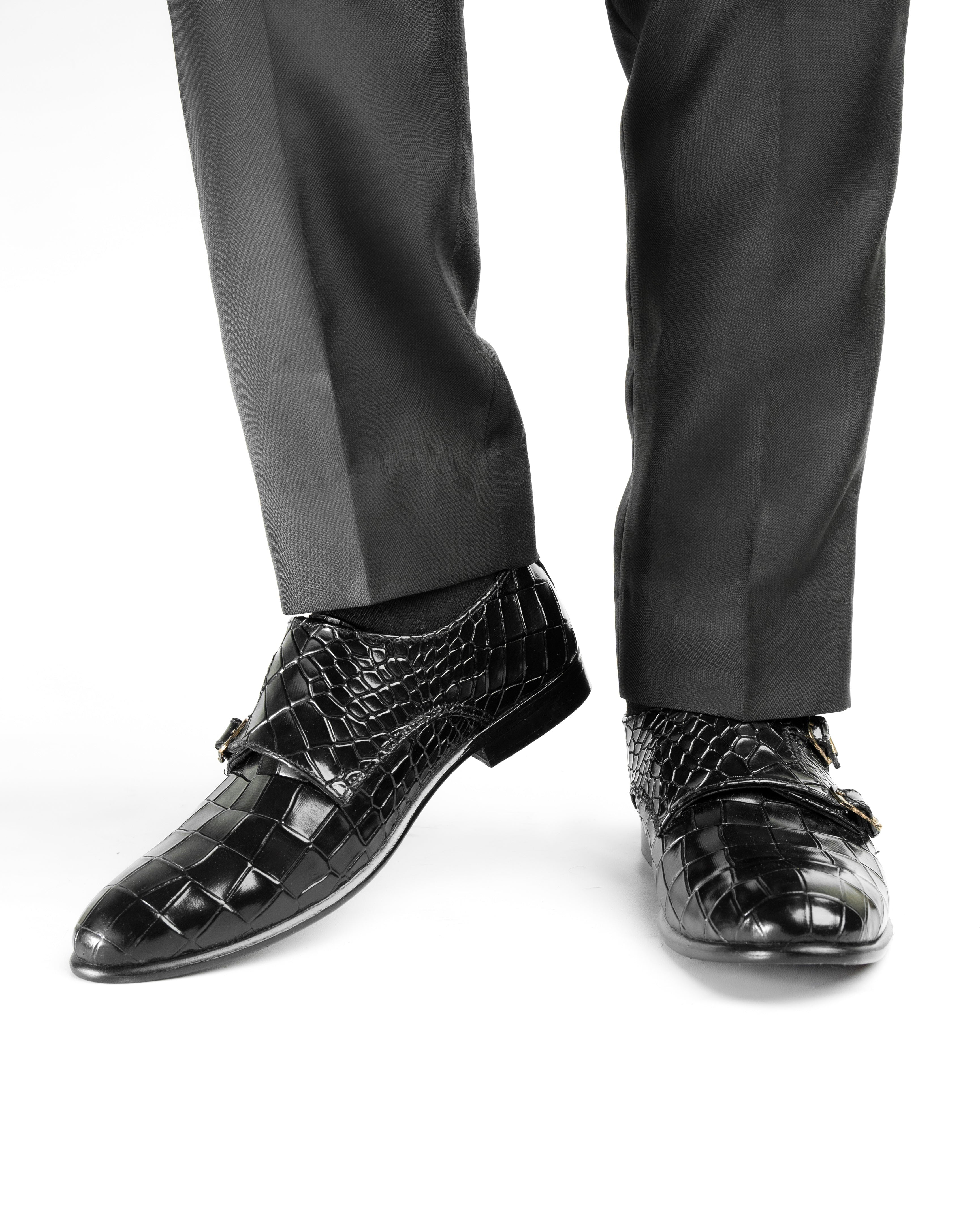 SNS5 Croc Style premium leather black shoe for men Shop n Save Pakistan