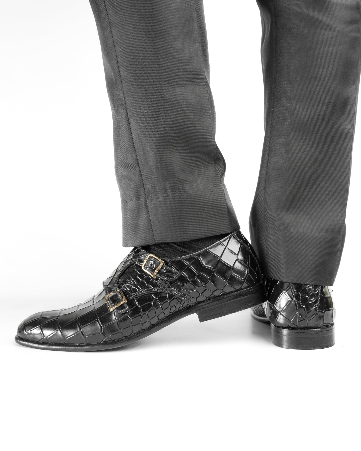 SNS5 Croc Style premium leather black shoe for men Shop n Save Pakistan
