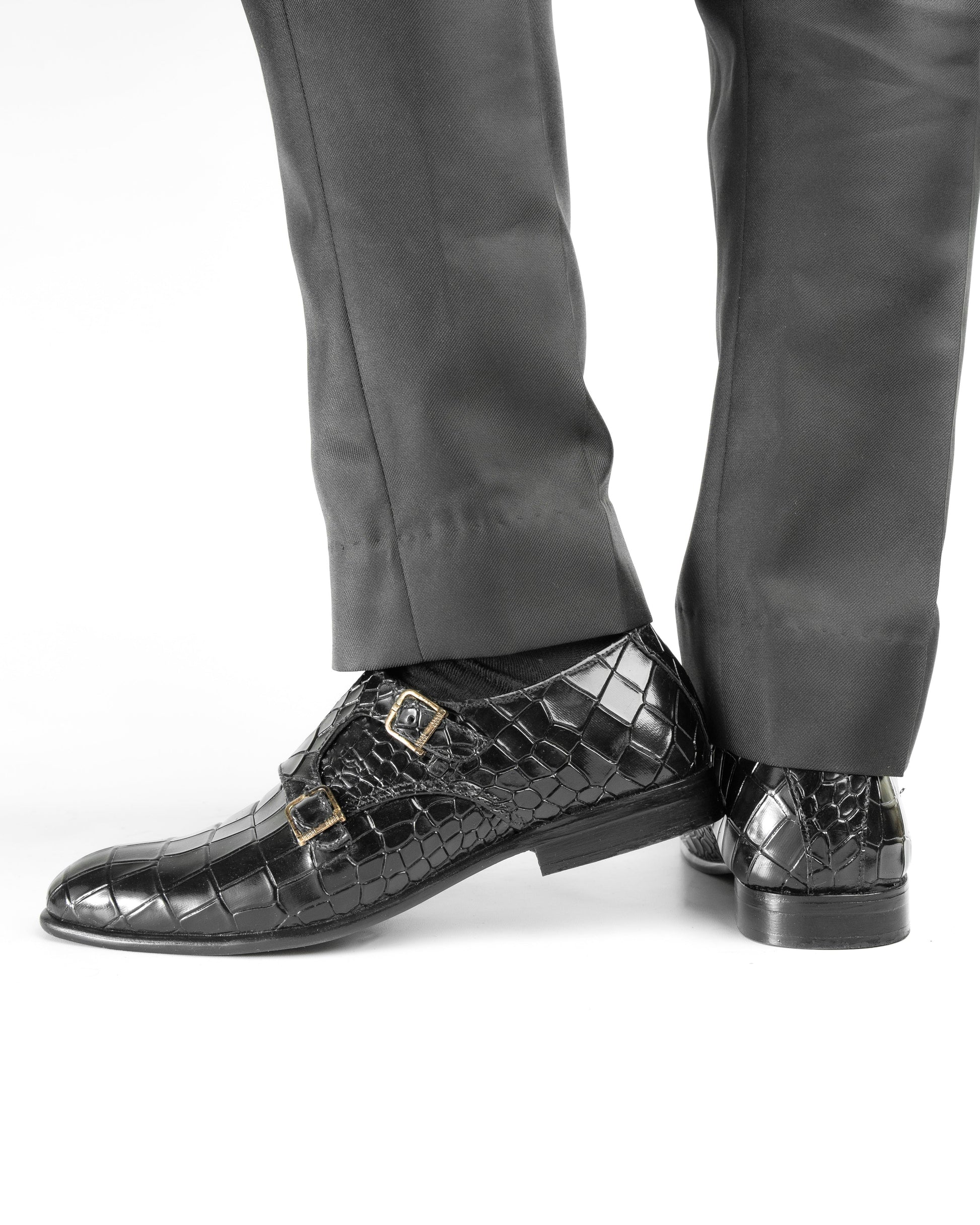 SNS5 Croc Style premium leather black shoe for men Shop n Save Pakistan