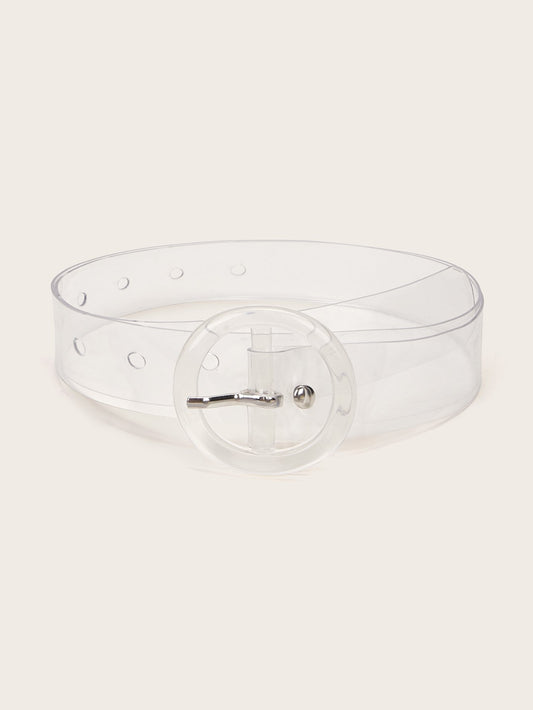 Transparent Round Buckle Belt - shopnsave.pk