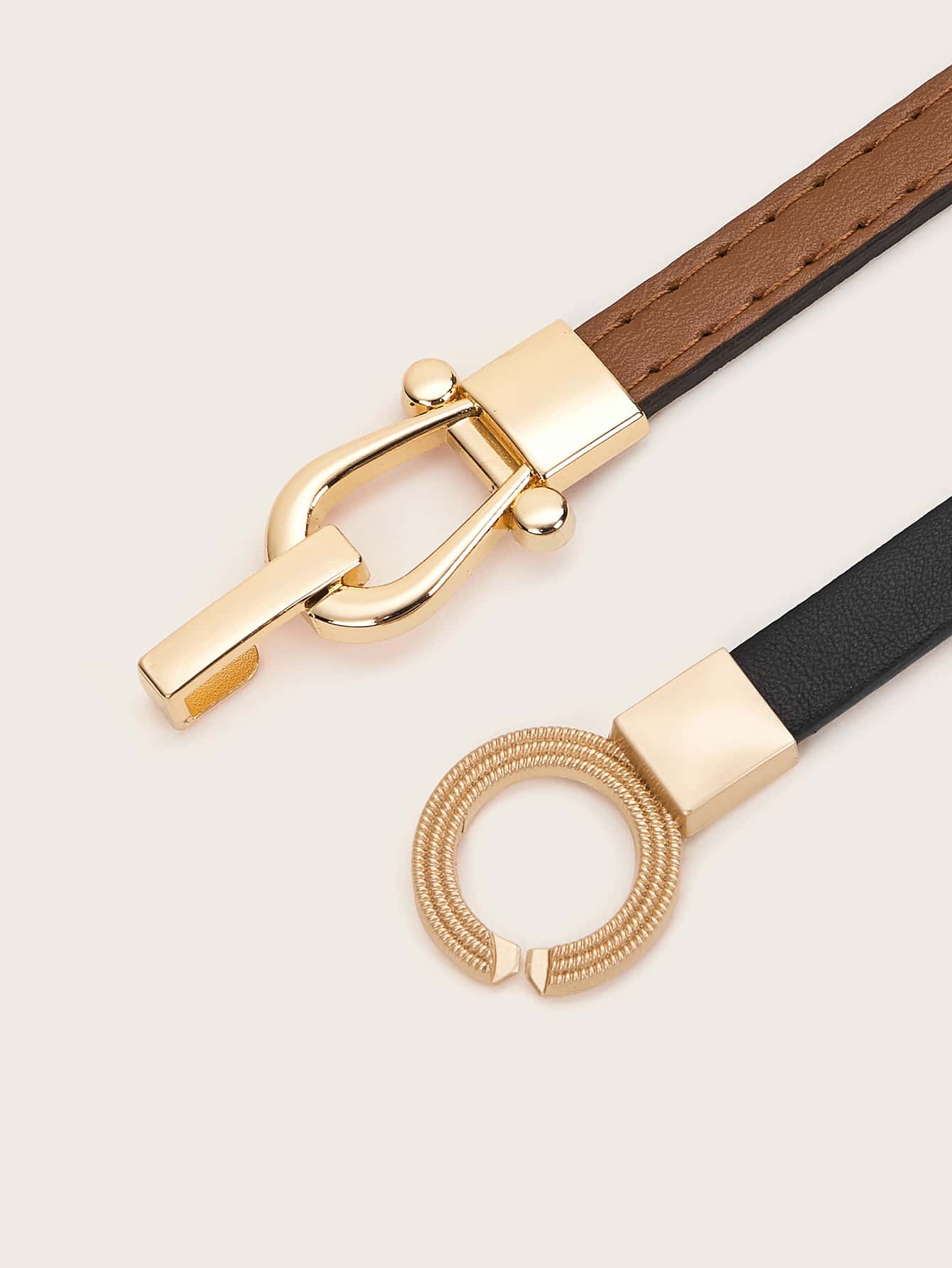 2pcs Double O-ring Stitched Buckle Belt Shop n Save Pakistan