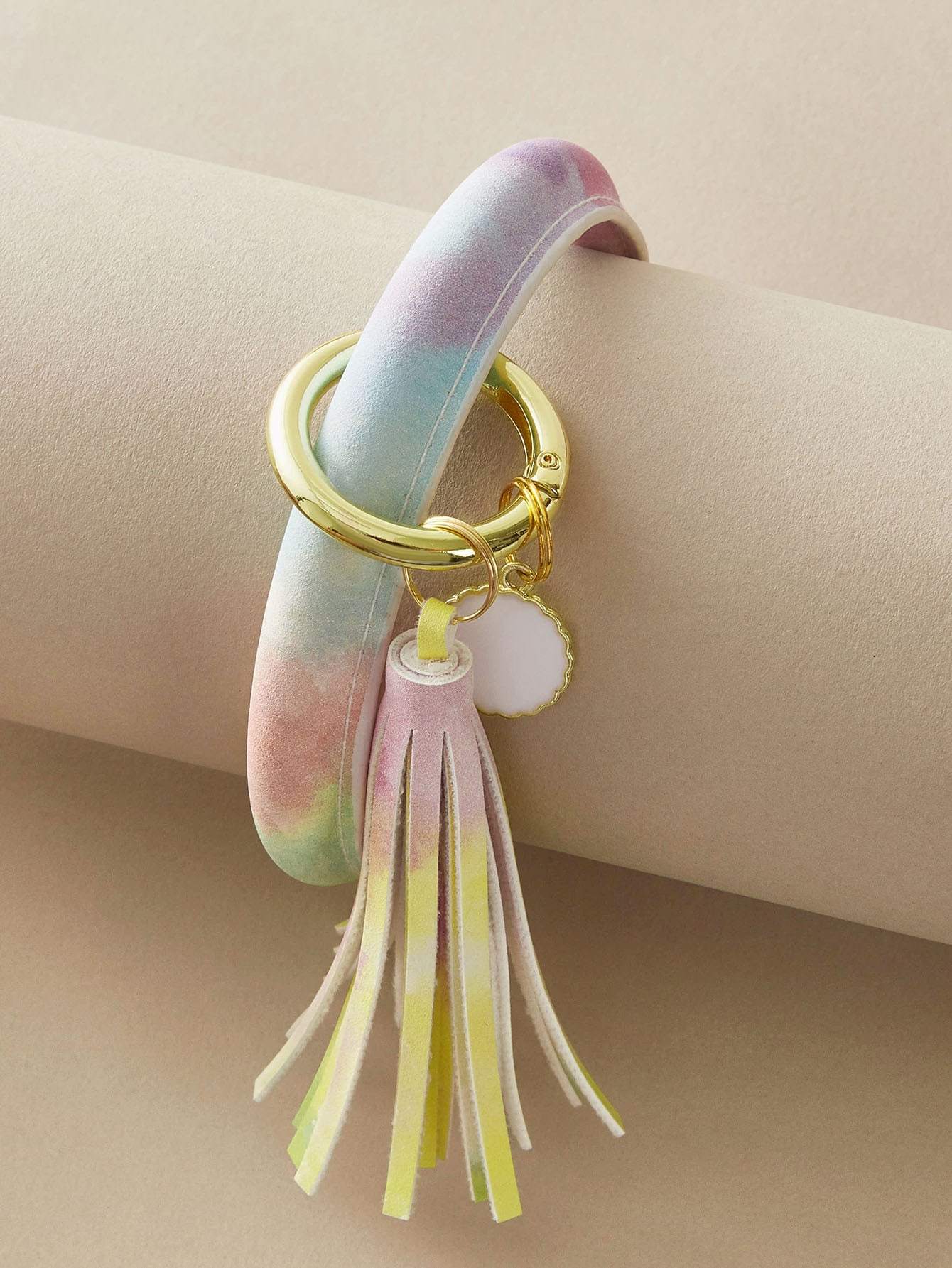 1pc Tassel Charm Tie Dye Bangle - shopnsave.pk