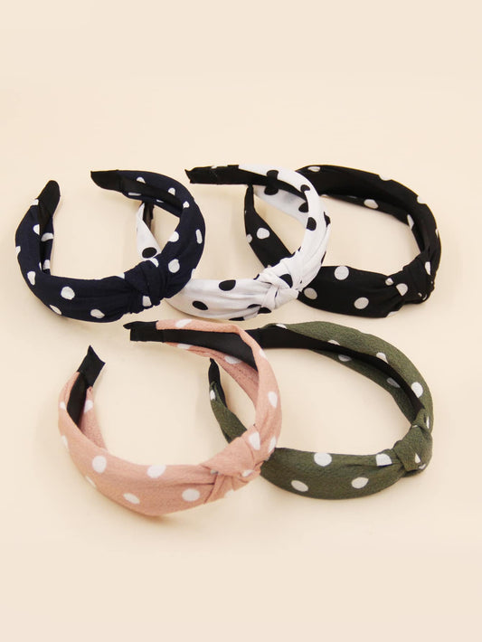 5pcs Polka Dot Pattern Hair Hoop Shop n Save Pakistan