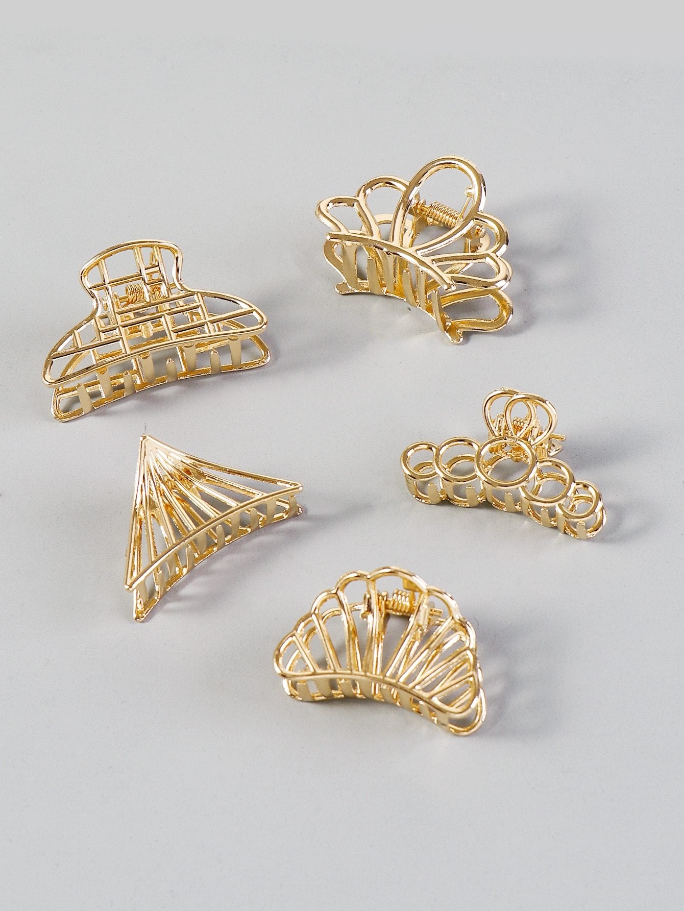 5pcs Gold Alloy Hair Claw Shop n Save Pakistan