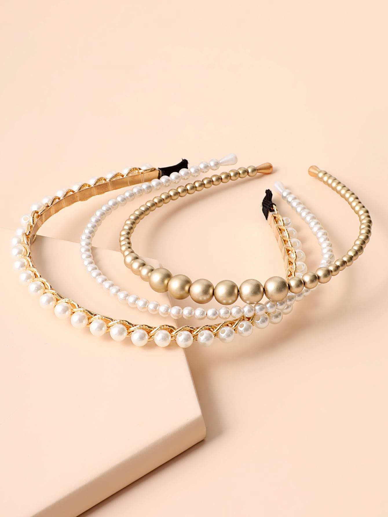 3pcs Faux Pearl Decor Hair Hoop Shop n Save Pakistan