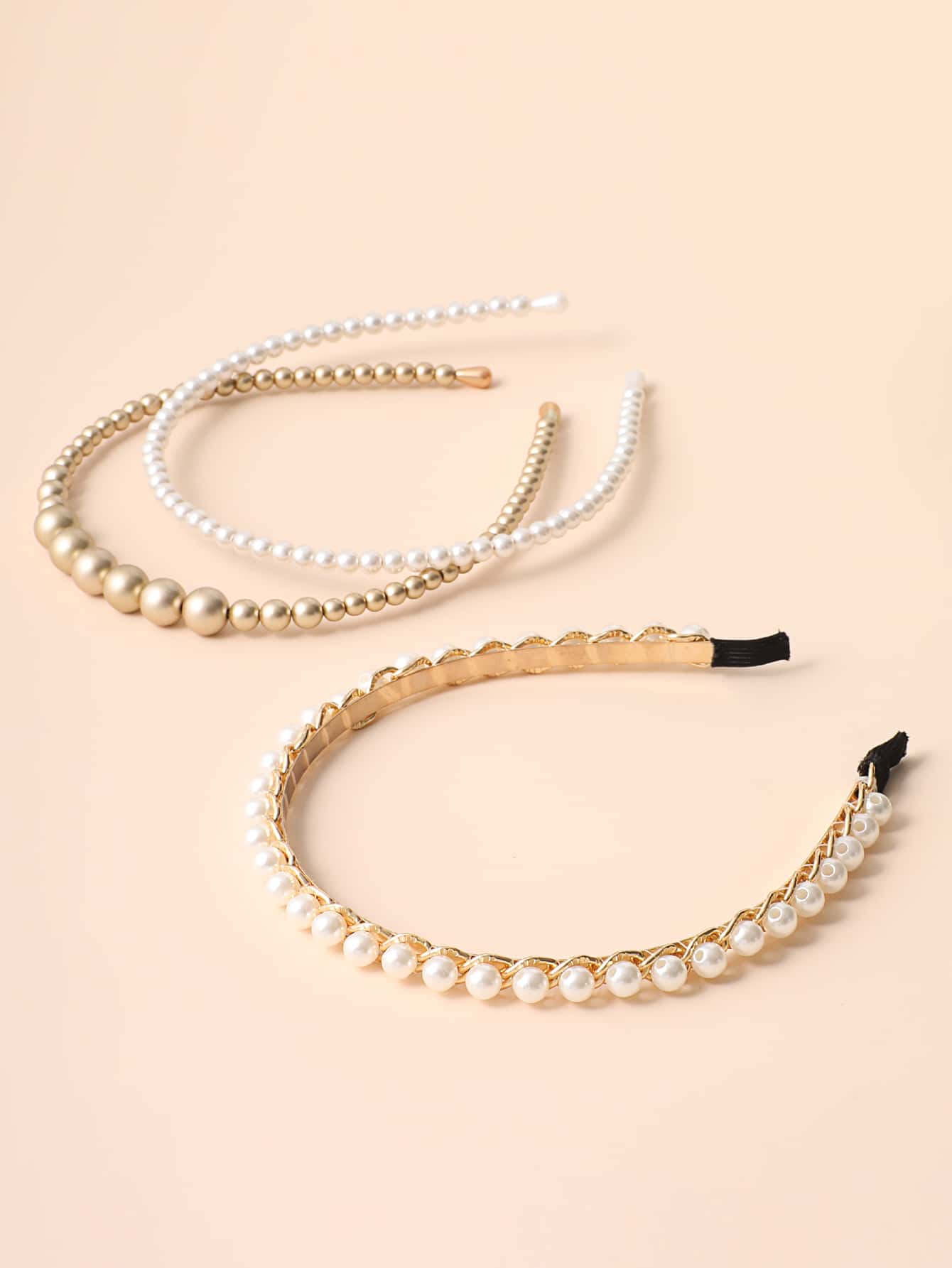 3pcs Faux Pearl Decor Hair Hoop Shop n Save Pakistan