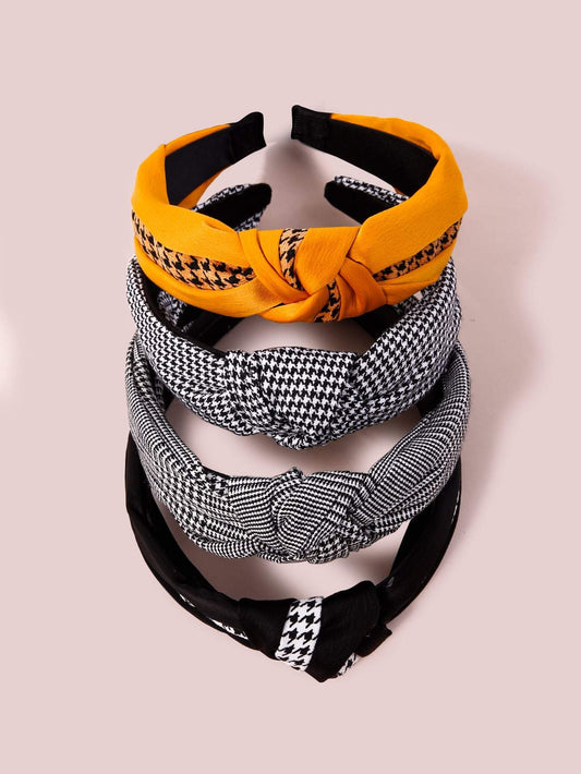 4pcs Houndstooth Printed Hair Hoop Shop n Save Pakistan