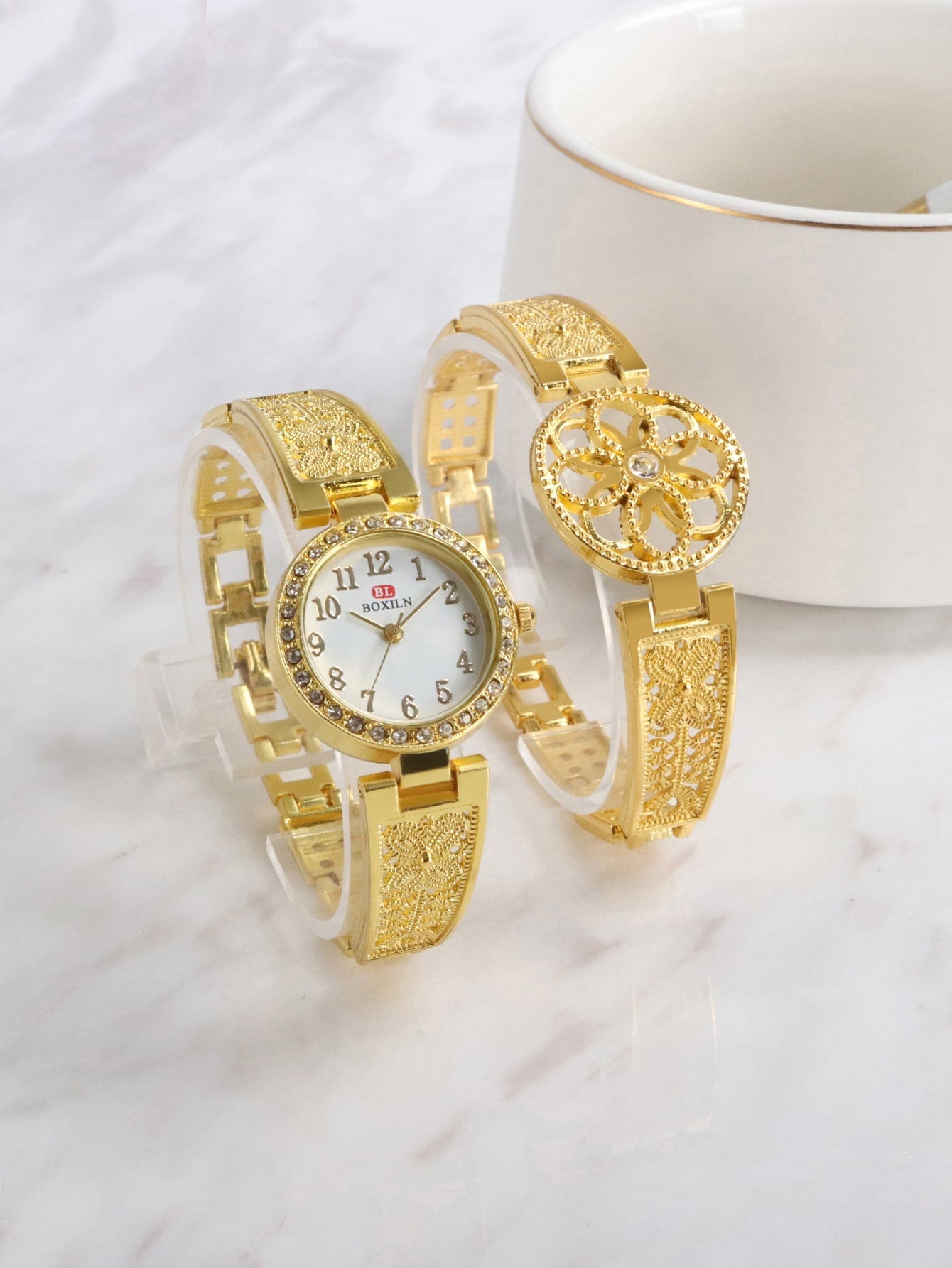 Rhinestone Decor Quartz Watch Bracelet Fancy Women Watches - Temu France