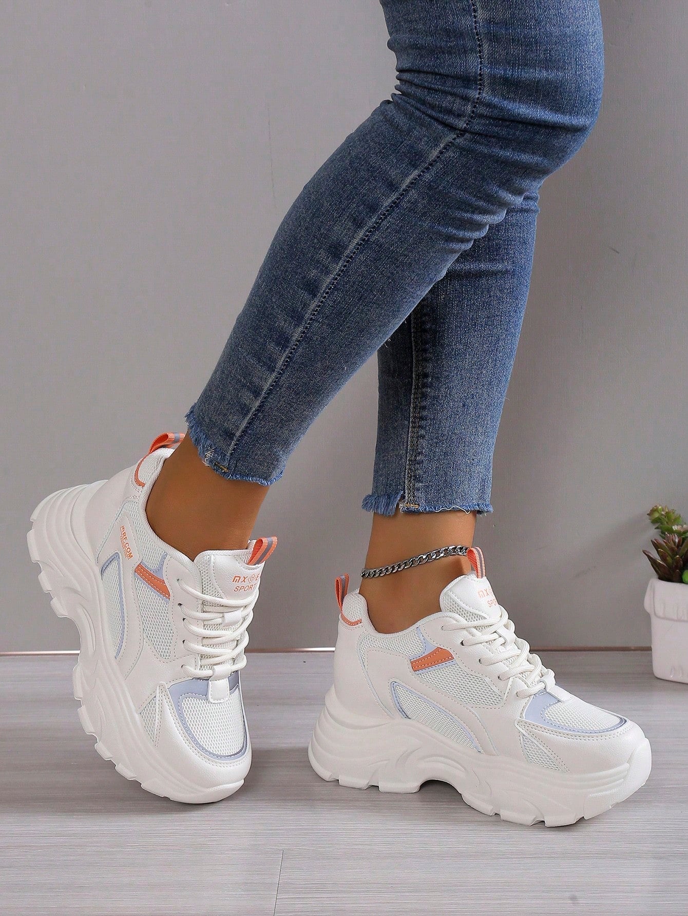 Athletic wedge sale sneakers